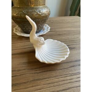 Vintage Ceramic Bisque Ready to Paint Koi Fish Sea Shell Soap Trinket Dish